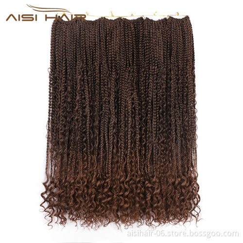 Aisi Hair Goddess Faux Locs Crochet Braids Hair Extensions Synthetic Brown Color Faux Locs Braids Hairpieces For Black Women